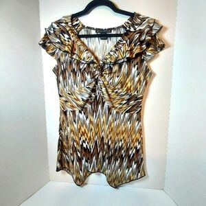 Vintage Suzie in the City Babydoll Top Large Y2K Earthtones